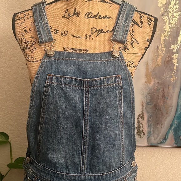 American Eagle Distressed Denim Shorts Overalls Size XS - Picture 2 of 10